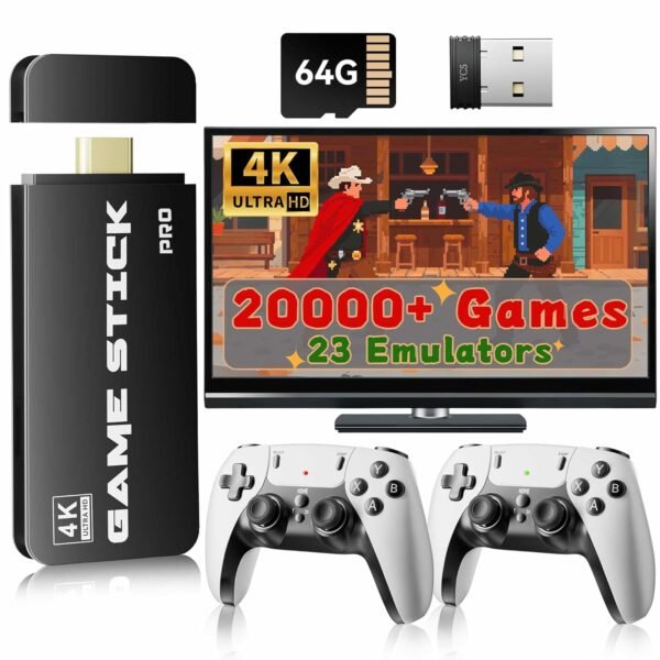 2025 New Upgrade Retro Gaming Console Pro, Vide Game Consoles with 4K HDMI, Built-in 20000+ Games & 23 Emulators, Plug and Play Video Gaming Consoles with Upgrade Dual 2.4G...