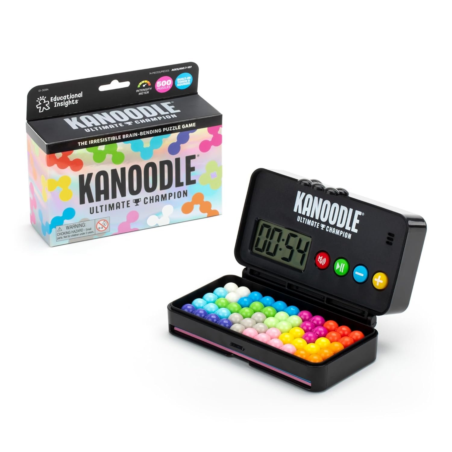 Educational Insights Kanoodle Ultimate Champion - 3D Brain Teaser Puzzle with Timer, Handheld Travel Games & Toys for Single Player, Challenging Logic Puzzles & Gifts for Kids,...