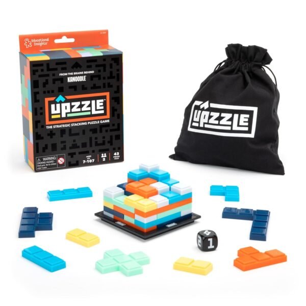Educational Insights Upzzle - Strategic Stacking Board Games for Kids, Teens & Adults, 2 Player Vertical Puzzle Building Challenge, 3D Brain Teaser, Family Game Night Activities...