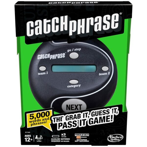 Hasbro Gaming Catch Phrase Electronic Game | Fun Active Handheld Party Games for Adults, Teens, and Kids | 4 or More Players, 2 Teams | Portable Summer Travel Activities | Ages...