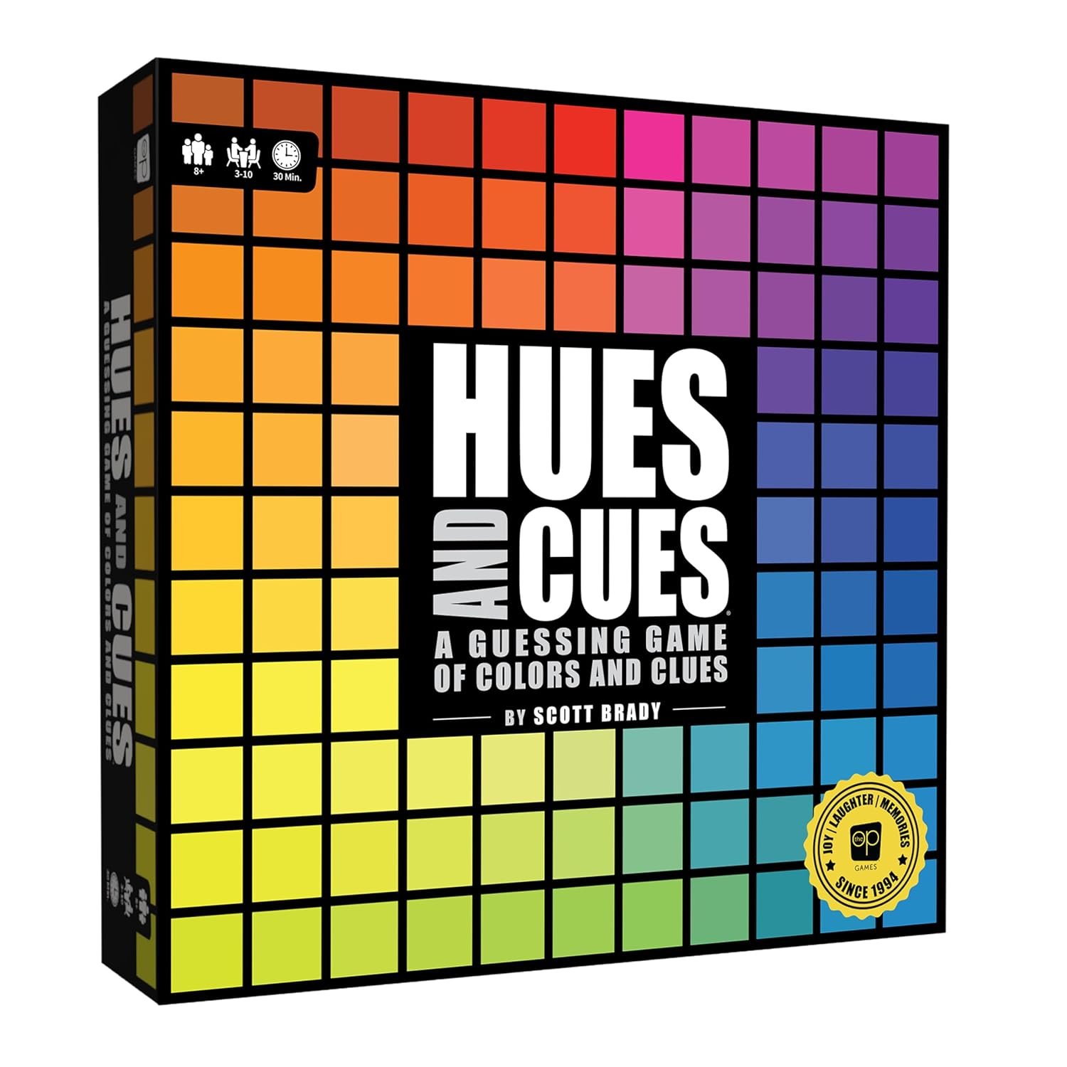 HUES and CUES - Vibrant Color Guessing Board Game for 3-10 Players Ages 8+, Connect Clues and Guess from 480 Color Squares
